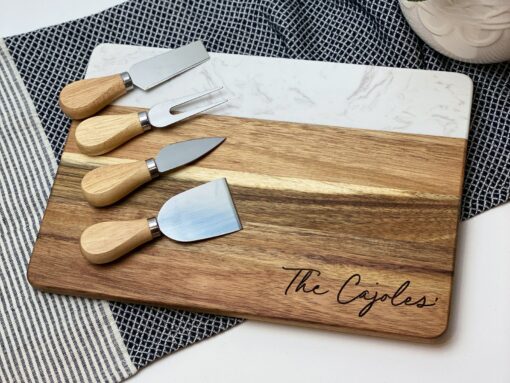 Personalized Marble Wood Cutting Board The Perfect Gift for Any Occasion - Image 4