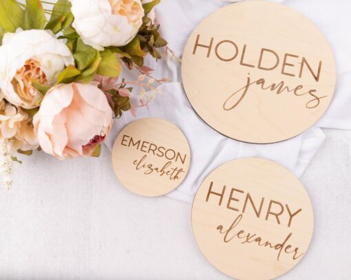 Personalized Engraved Baby Name Sign Capture Precious Moments with a Modern Birth Announcement - Image 2