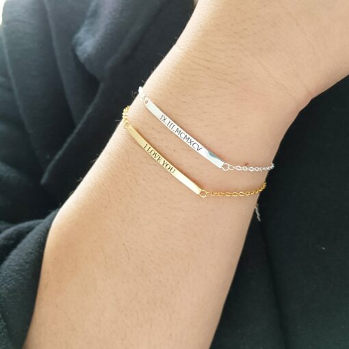 Personalized Bar Bracelet Engrave Your Story, Cherish Your Moments - Image 3