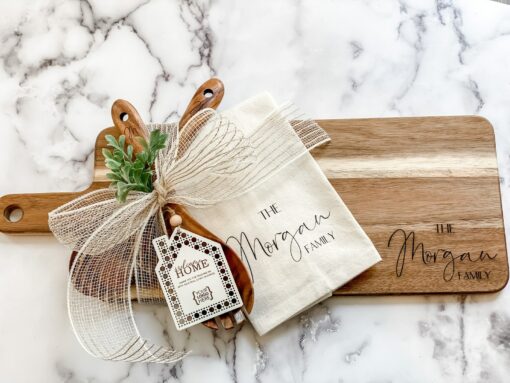 Personalized Housewarming Gift Basket Celebrate New Beginnings with a Custom Engraved Cheese Board - Image 5