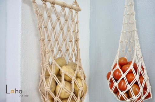Macrame Potato Tomato Bag Hang Your Fruits and Veggies in Style - Image 5