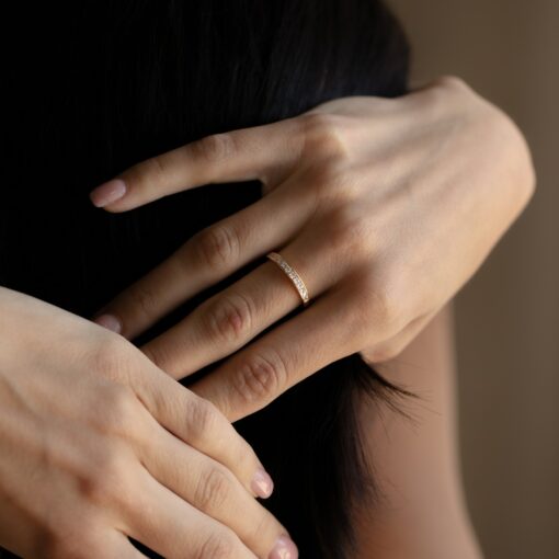 Caitlyn Minimalist's Diamond Band Timeless Elegance for Your Special Day - Image 2