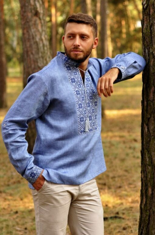 Embroidered Ukrainian Linen Shirt for Men A Traditional Gift from Ukraine - Image 5