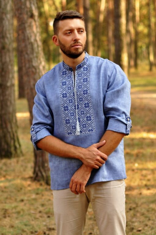 Embroidered Ukrainian Linen Shirt for Men A Traditional Gift from Ukraine - Image 6