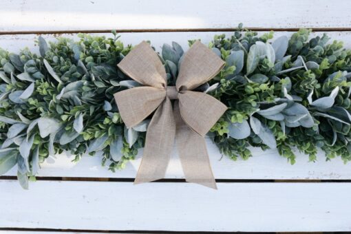 Rustic Farmhouse Charm Lambs Ear and Eucalyptus Swag for Year-Round Greenery - Image 4