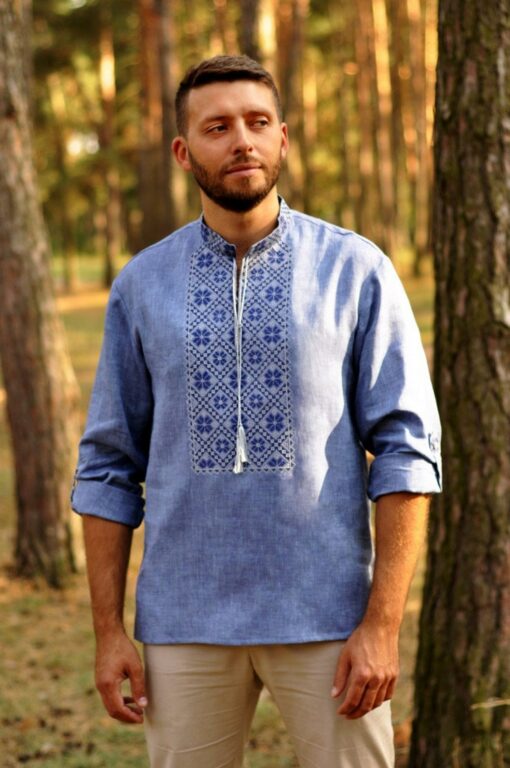 Embroidered Ukrainian Linen Shirt for Men A Traditional Gift from Ukraine - Image 3