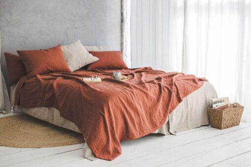 Organic Linen Bedspread Softened Heavyweight Linen Coverlet for a Luxurious Night's Sleep - Image 2