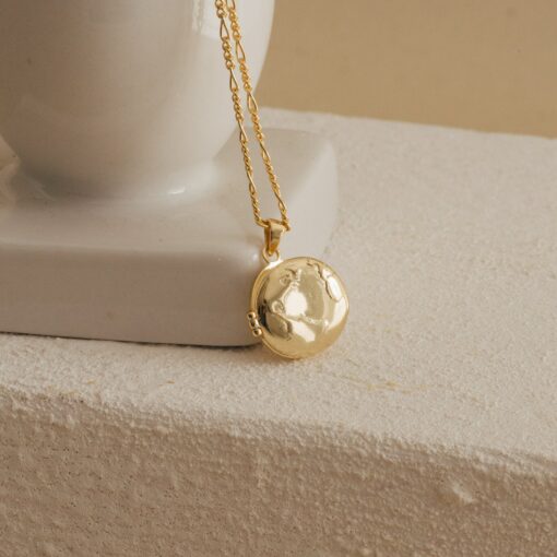 Earth Charm Locket Necklace Capture Your World in a Timeless Keepsake - Image 3