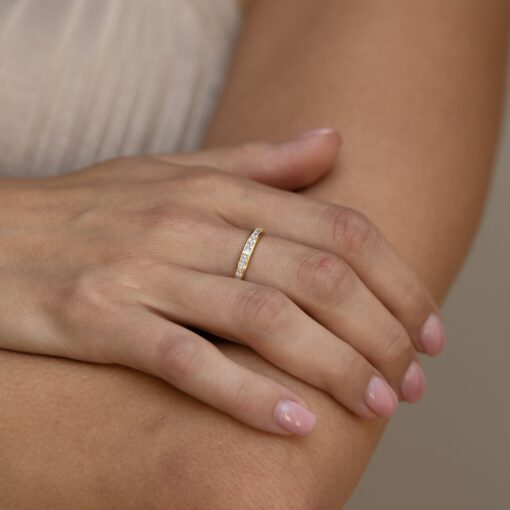Caitlyn Minimalist's Diamond Band Timeless Elegance for Your Special Day - Image 4
