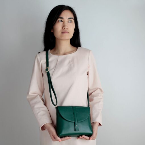 Forest Green Leather Crossbody Box Bag Timeless Style, Unmatched Versatility - Image 4