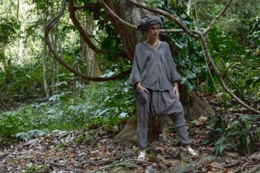 Breezy Bluish Gray Kaftan Elevate Your Summer Style with Comfort and Versatility - Image 3