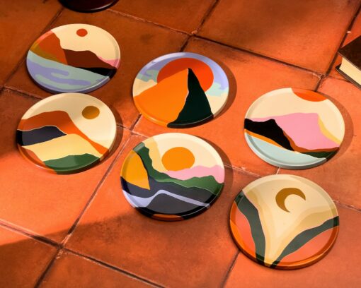 Boho Bliss Elevate Your Home with Unique Art Coasters (Set of 6) - Image 2