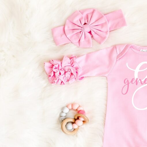 Personalized Baby Girl Coming Home Outfit Ruffled Romper, Custom Shower Gift, Newborn Layette - Image 4