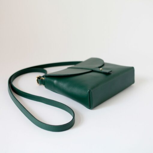 Forest Green Leather Crossbody Box Bag Timeless Style, Unmatched Versatility - Image 5