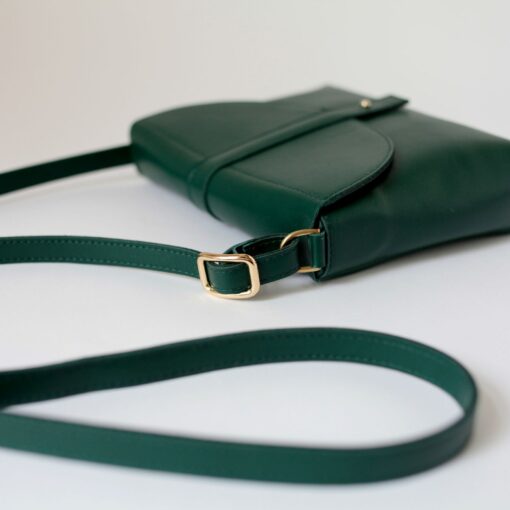 Forest Green Leather Crossbody Box Bag Timeless Style, Unmatched Versatility - Image 2