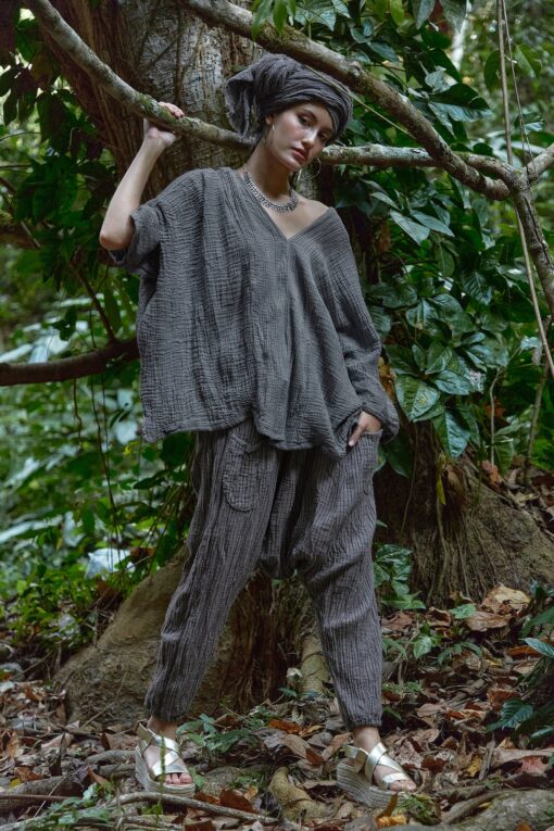 Breezy Bluish Gray Kaftan Elevate Your Summer Style with Comfort and Versatility - Image 2