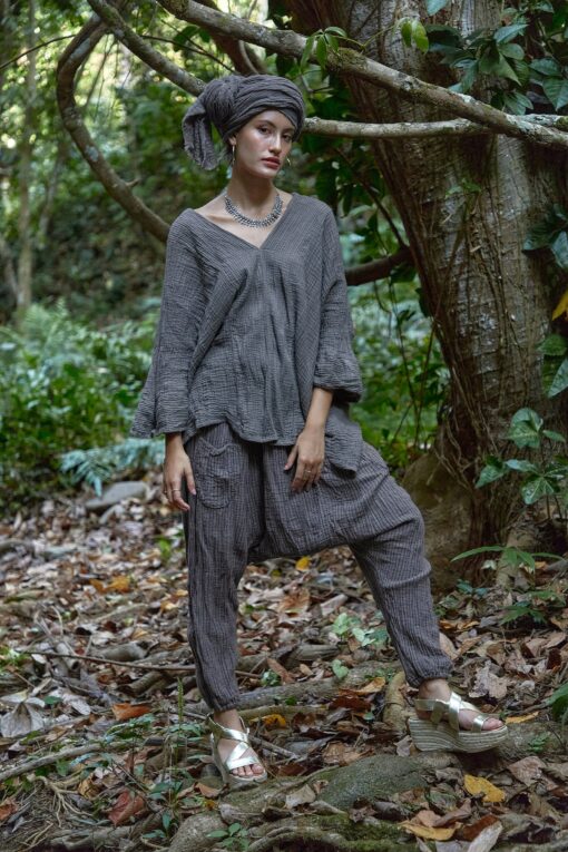 Breezy Bluish Gray Kaftan Elevate Your Summer Style with Comfort and Versatility - Image 4