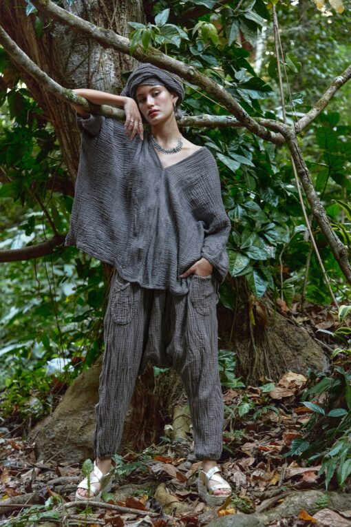 Breezy Bluish Gray Kaftan Elevate Your Summer Style with Comfort and Versatility - Image 5