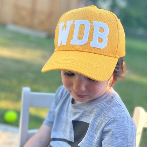 Personalized Toddler/Youth Baseball Cap Vintage Wool Initial Lettering - Image 5