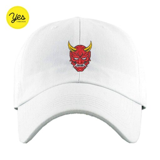 Embroidered Hannya Mask Baseball Cap Unleash Your Inner Demon with Style - Image 3