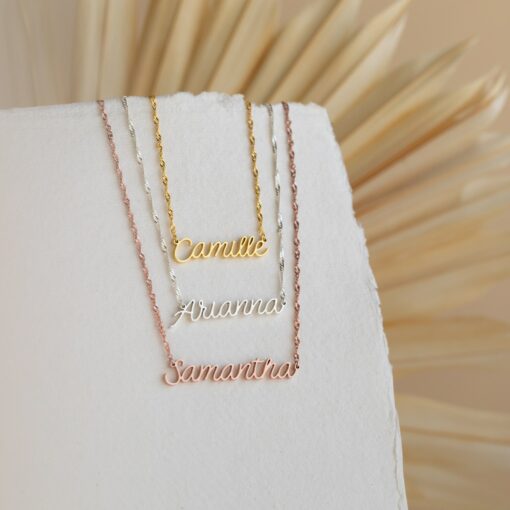 Personalized Sparkle Twist Chain Name Necklace A Timeless Gift for Bridesmaids - Image 5
