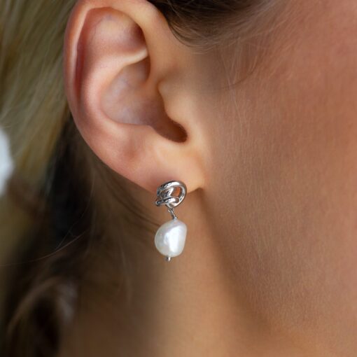 Knot Pearl Drop Earrings Timeless Elegance for Brides and Moms - Image 6