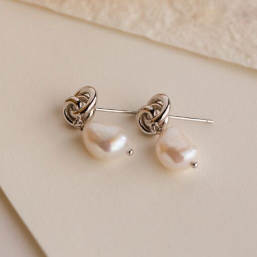 Knot Pearl Drop Earrings Timeless Elegance for Brides and Moms - Image 5