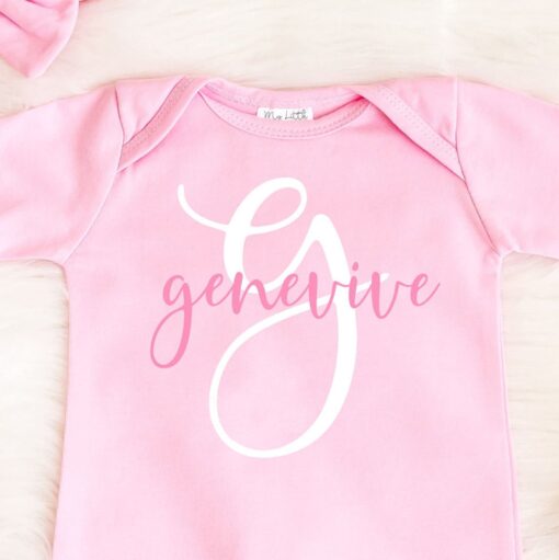 Personalized Baby Girl Coming Home Outfit Ruffled Romper, Custom Shower Gift, Newborn Layette - Image 2