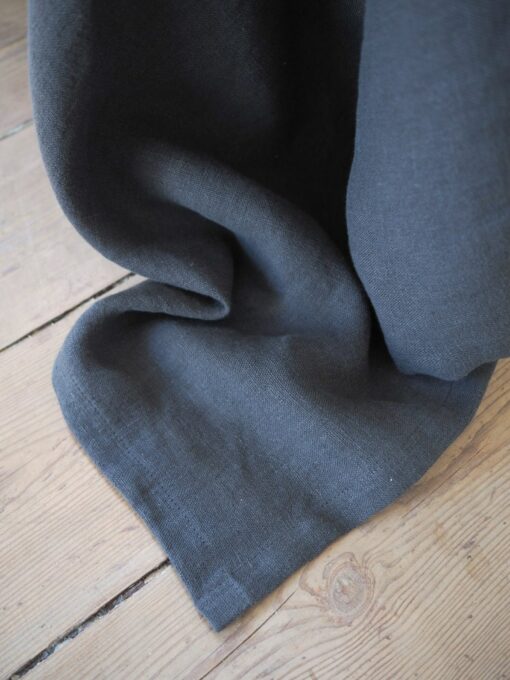 Luxurious Linen Haven Charcoal Couch Cover, Sofa Throw, and Bedspread - Image 2