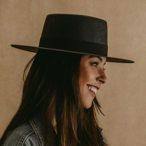 Black Boater Hat The Perfect Summer Accessory for Women - Image 3