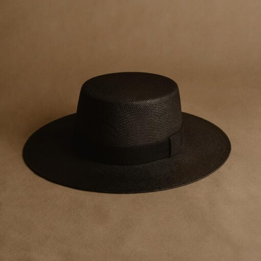 Black Boater Hat The Perfect Summer Accessory for Women - Image 4