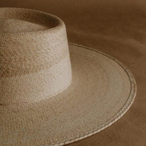 Palm Straw Boater Hat Wide-Brimmed Elegance for Weddings and Special Occasions - Image 4