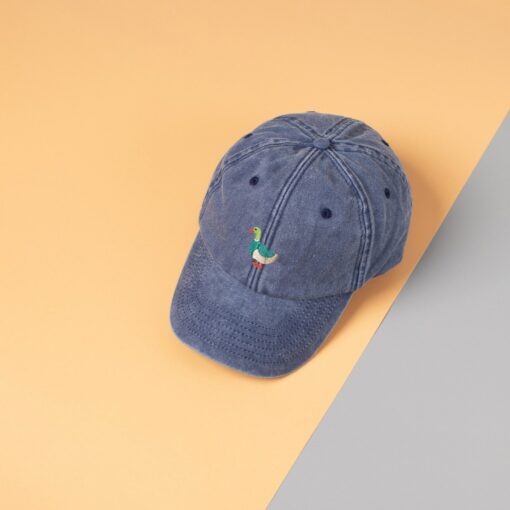 Vintage Washed Out Duck Embroidered Snapback Dad Hat - Image 5