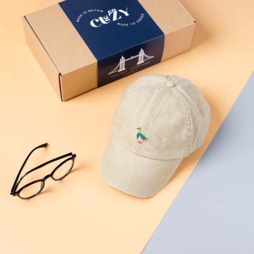 Vintage Washed Out Duck Embroidered Snapback Dad Hat - Image 4