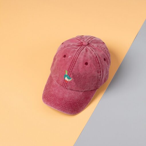 Vintage Washed Out Duck Embroidered Snapback Dad Hat - Image 6