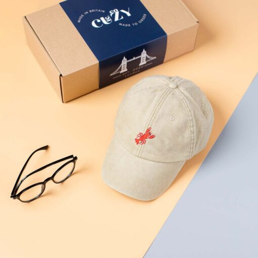 Embroidered Lobster Vintage Washed Baseball Cap Unisex Cotton Hat with Coastal Charm - Image 3