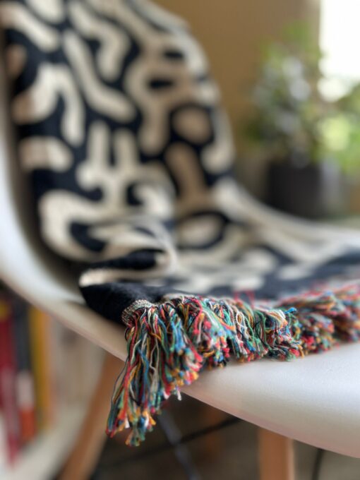 Bamboo Forest Tapestry Throw Blanket Woven in the USA, Minimalist Home Decor - Image 2