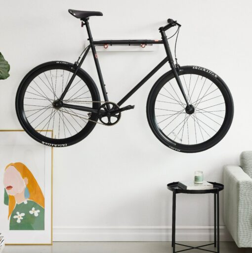 Wall-Mounted Bike Rack Elevate Your Ride with Bonnes Intentions' White Metal Holder - Image 2