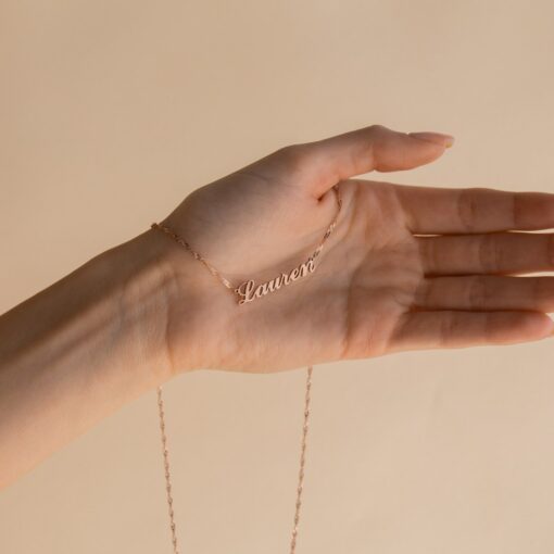 Personalized Sparkle Twist Chain Name Necklace A Timeless Gift for Bridesmaids - Image 3
