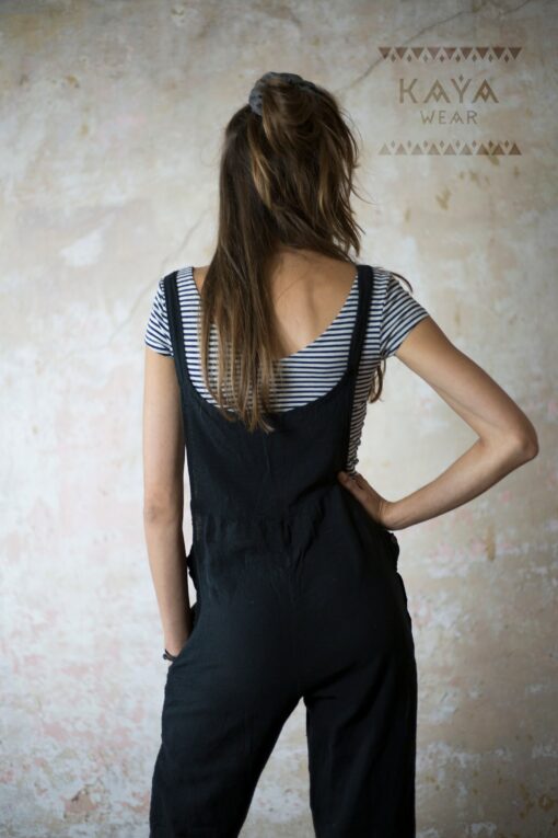 Bohemian Handmade Dungarees Jumpsuit A Symphony of Colors (Black, Rust, Red, Curry, Blue, Gray) - Image 6