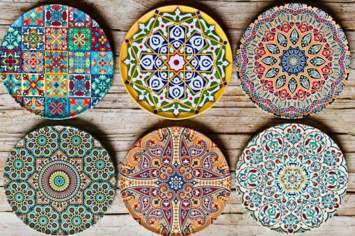 Mesmerizing Mediterranean Coasters A Set of 6 for Enchanting Home Decor and Thoughtful Gifting - Image 5