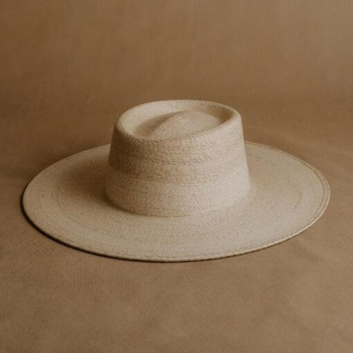 Palm Straw Boater Hat Wide-Brimmed Elegance for Weddings and Special Occasions - Image 6