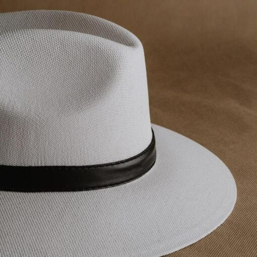 White Panama Straw Fedora The Perfect Summer Accessory for Women - Image 4
