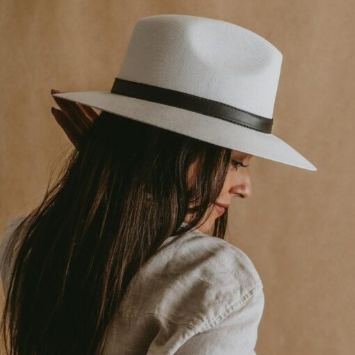 White Panama Straw Fedora The Perfect Summer Accessory for Women - Image 6