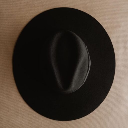 Timeless Elegance Black Fedora Hat for Women with a Wide Brim - Image 5