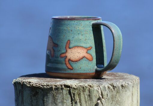 Sea Turtle Sanctuary A Handmade Pottery Mug for Ocean Conservationists - Image 4