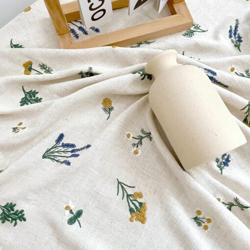 Embroidered Elegance Custom Cotton-Linen Tablecloths for Every Occasion - Image 5