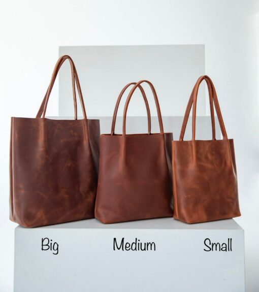 Versatile Leather Tote Your Everyday Companion in Brown and Mustard - Image 6