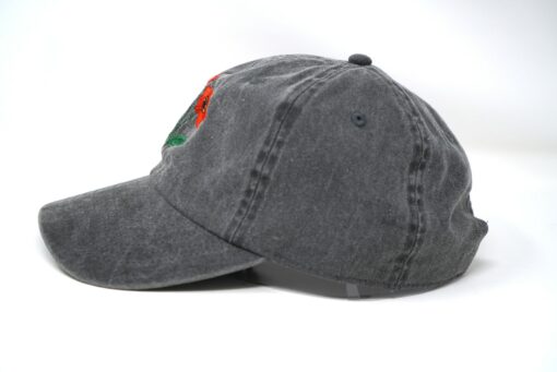 Embroidered Red Poppy Baseball Cap Washed Cotton, Curved Brim, Summer Style - Image 6