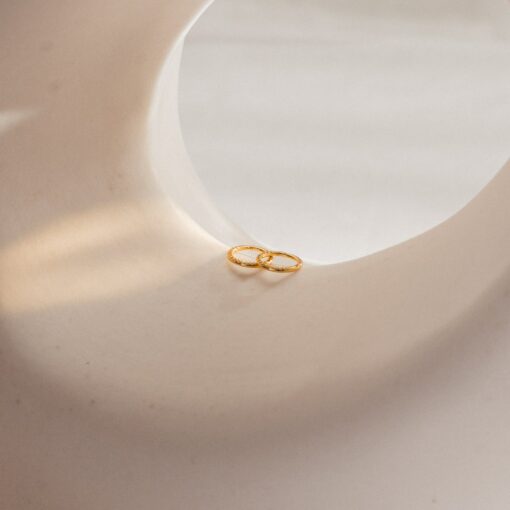 Pav? Cartilage Mini Hoops Shimmering Diamonds in a Delicate Embrace - Image 2